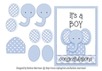 Its a BOY Elephant Card - Cottage Blue