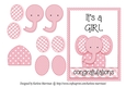Its a Girl Elephant Card - Rose Pink