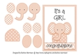 Its a Girl Elephant Card - Apricot