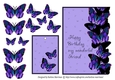 Butterfly Feather Card Topper - Friends Birthday - Purple