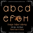 Bright Orange Outline Alphabet Letters - CU4CU