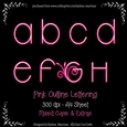 Bright Pink Outline Alphabet Letters - CU4CU