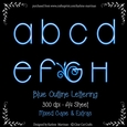 Blue Outline Alphabet Letters - CU4CU