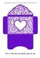 Floral White Insert - Purple Heart - Gift Voucher Pocket/Money Wallet
