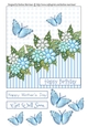 Butterfly & Blossom Card Topper - Aqua