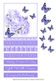Butterfly Rose Card Topper - Purple