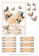 Rose & Butterfly Card Topper - Soft Apricot
