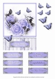 Rose & Butterfly Card Topper - Mauve