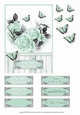 Rose & Butterfly Card Topper - Mint