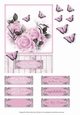 Rose & Butterfly Card Topper - Pink
