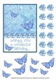 Butterfly & Jewels Card Topper - Blue