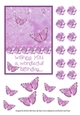 Butterfly & Jewels Card Topper - Pink