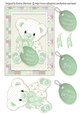 Patchwork Teddy Baby Boy Card Topper - Green