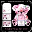 Prissy - A Frame Floral Teddy Bear Card