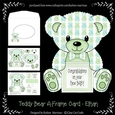 Ethan - A Frame Floral Teddy Bear Card - Baby Boy
