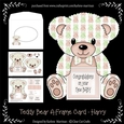 Harry - A Frame Floral Teddy Bear Card - Baby Boy