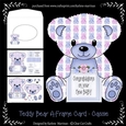 Cassie - A Frame Floral Teddy Bear Card - Baby Girl