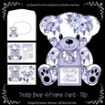 Tilly - A Frame Floral Teddy Bear Card