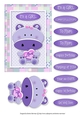 Hippo Love - Card Topper - Girl - Purple