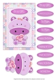 Hippo Love - Card Topper - Girl - Pink
