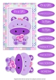 Hippo Love - Card Topper - Girl - Magenta