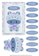 Hippo Love - Card Topper - Boy - Blue