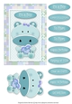 Hippo Love - Card Topper - Boy - Turquoise