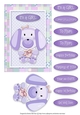 Puppy Love - Card Topper - Girl - Purple