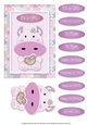 Moo Cow Love - Card Topper - Girl - Pink