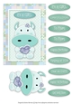 Moo Cow Love - Card Topper - Girl - Turquoise