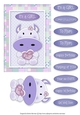 Moo Cow Love - Card Topper - Girl - Purple