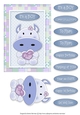 Moo Cow Love - Card Topper - Boy - Blue