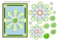Rainbow Floral Card Topper - Blue & Green