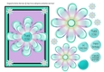 Rainbow Floral Card Topper - Pink & Aqua