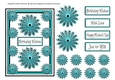 Pinwheel Floral Card Topper - Aqua