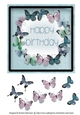 Butterfly Ring Card Topper - Blue - Birthday