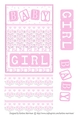 Baby Girl Block Card Topper - Pink