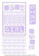Baby Girl Block Card Topper - Mauve
