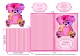 Teddy Bear Money/Voucher Wallet or Envelope - Pink Floral