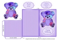 Teddy Bear Money/Voucher Wallet or Envelope - Purple Floral