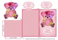 Teddy Bear Money/Voucher Wallet or Envelope - Red Floral