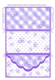 Butterfly Gingham Money, Voucher Wallet/Envelope/Pocket - Purple