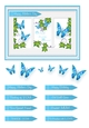 Butterfly Photo Frame Card Topper - Aqua Blue