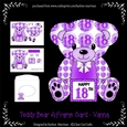 Vanna - A Frame Teddy Bear Card - 18th Birthday