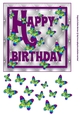 Happy Birthday Butterfly Card - Plum