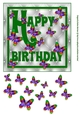 Happy Birthday Butterfly Card - Green