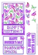 Rainbow of Colours Butterfly Card - Mauve