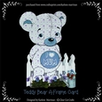 Teddy Bear Mischief A Frame Mothers day Card - Blue