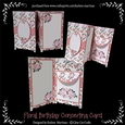 Pretty Floral Concertina Card - Blank