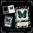 Monarch - Turquoise 3D Butterfly Window Card